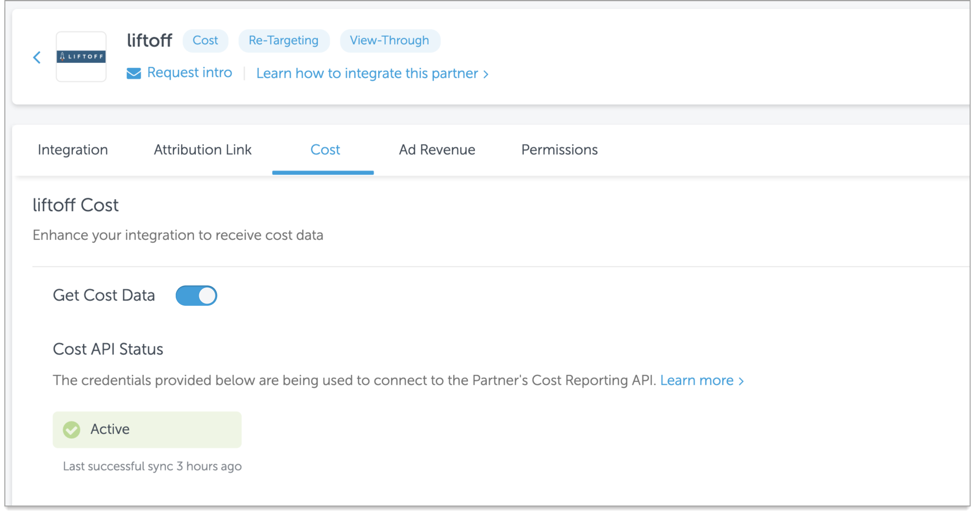 AppsFlyer's Integration Dashboard 