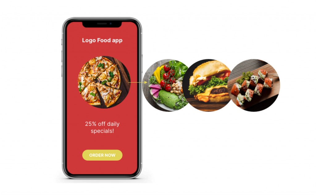 anúncios dinâmicos app de food