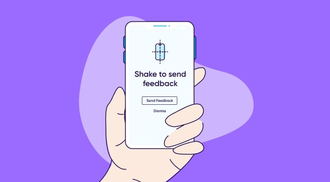 In app feedback shake mobile example