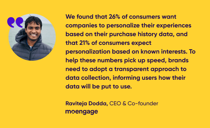 quote from Raviteja Dodda, CEO & Co-founder, MoEngage