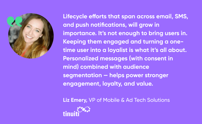 quote from Liz Emery, VP of mobile & Ad Tech solutions, Tinuiti  