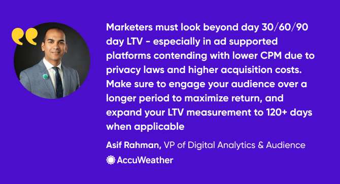 quote from Asif Rahman, VP of Digital Analytics & Audience, Accuweather