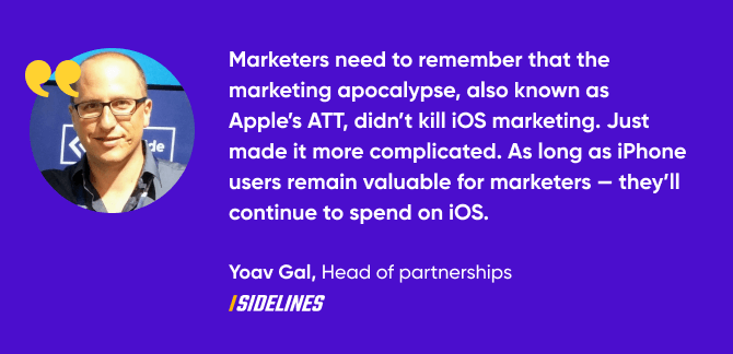 quote from Yoav Gal, Head of partnerships, Sidelines