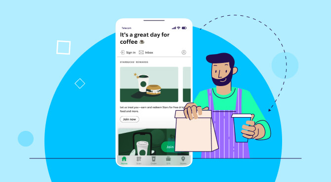 App personalization - Starbucks screenshot
