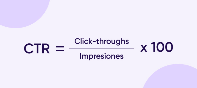 Formula de la tasa de clics