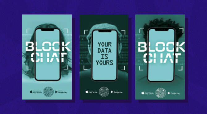 Fatiga creativa: ejemplo de anuncios de Blockchat