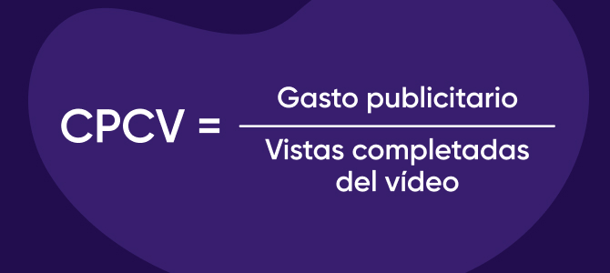 Fórmula CPCV = Costo publicitario / Vistas de video completadas